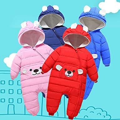 Famuka Baby Snowsuit – Toddler Bear One-Piece Down Outerwear