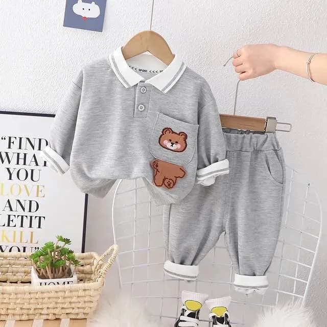 KidsSansar - Baby Boys Cartoon Bear Pullover Sweatshirt Pants Children Clothes Outfits 1-4 Years