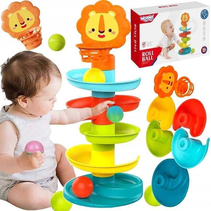 KidsSansar - Baby Rotating story Track Stacked Montessori Rolling Ball Tower Early Parent Child Education Interactive Toy Gift