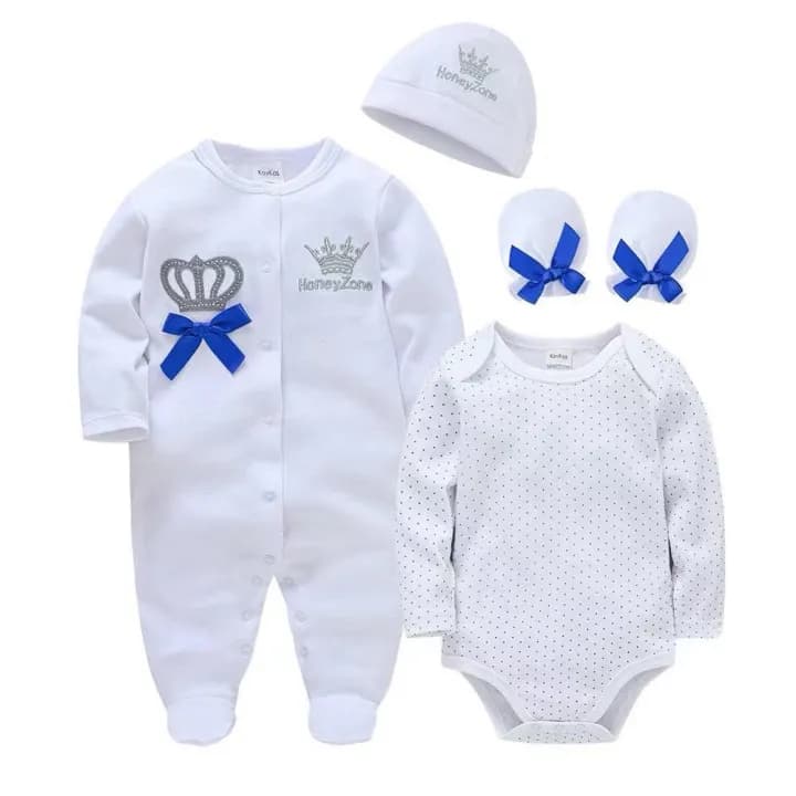 KidsSansar - Cotton New Born Baby 4 Pcs Cloth Set