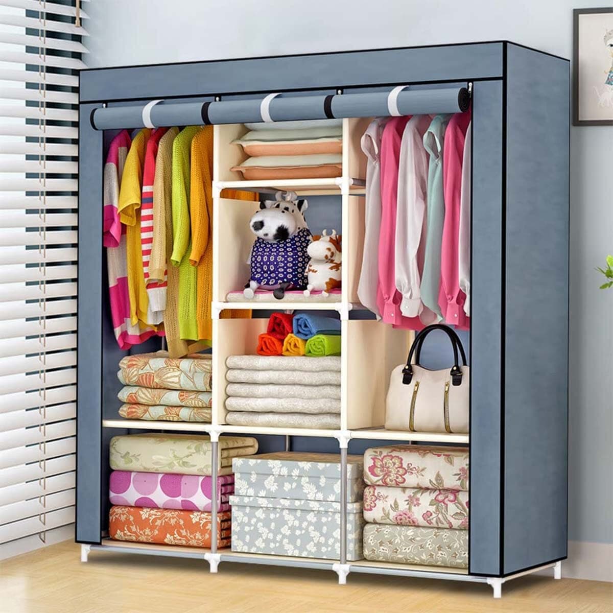 Portable Elegant Foldable Cloth Wardrobe Queen Daraz (Color May Vary)