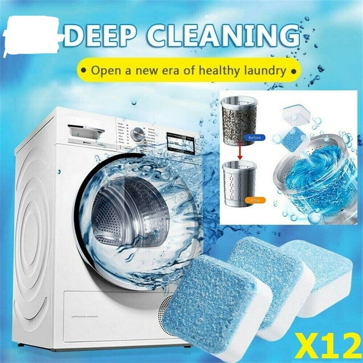 12 Pcs Washing Machine Tub Cleaning Tablet
