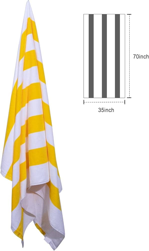 Cotton Yellow Swimming Pool Towel, Size: 36 X 72 Inches
