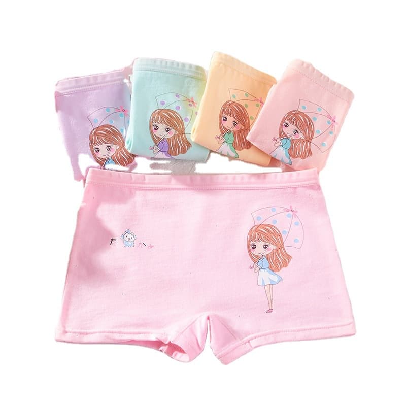 Cartoon Printed Boxer Panty - Underwear For Girls - 10 Pack