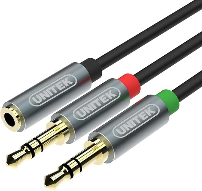 UNITEK 3.5mm Stereo Headphone Microphone Y Splitter Cable
