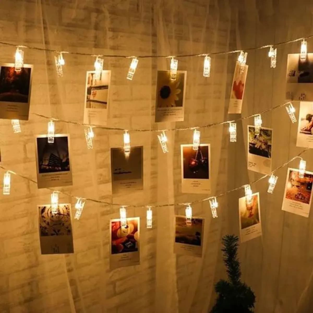 Plastic Photo Clip Led String Multicolor Lights For Home Decor (20 pcs)