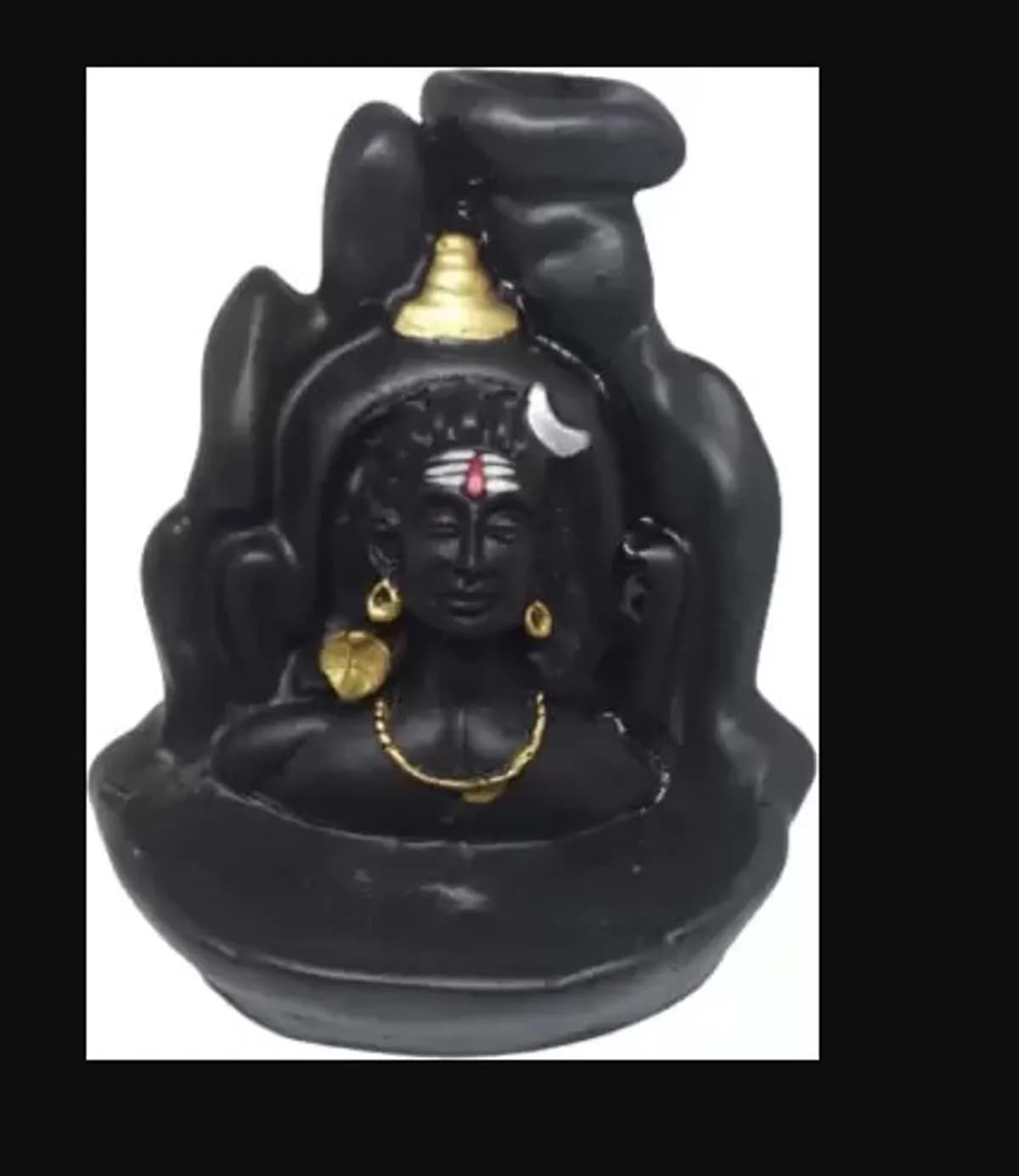 Adiyogi Fountain Incense Holder Decorative Showpiece Polyresin Smoke Fountain with 10 Free Smoke Scented Cone Inceses