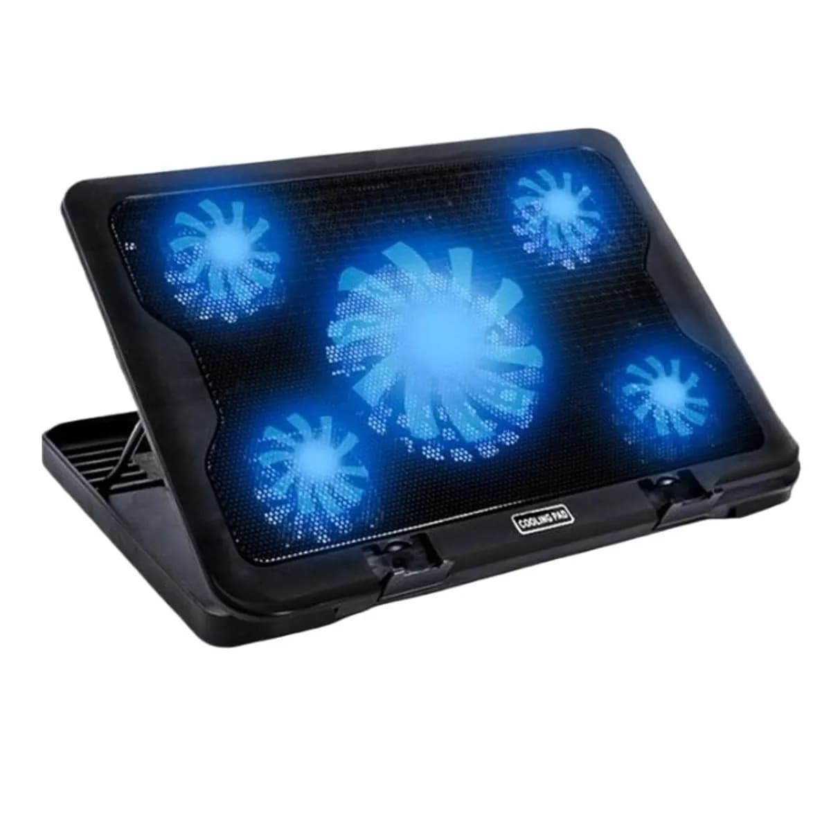 Gigaware Laptop Cooling Fan with 5 Fans and LED Laptop Cooler - Black