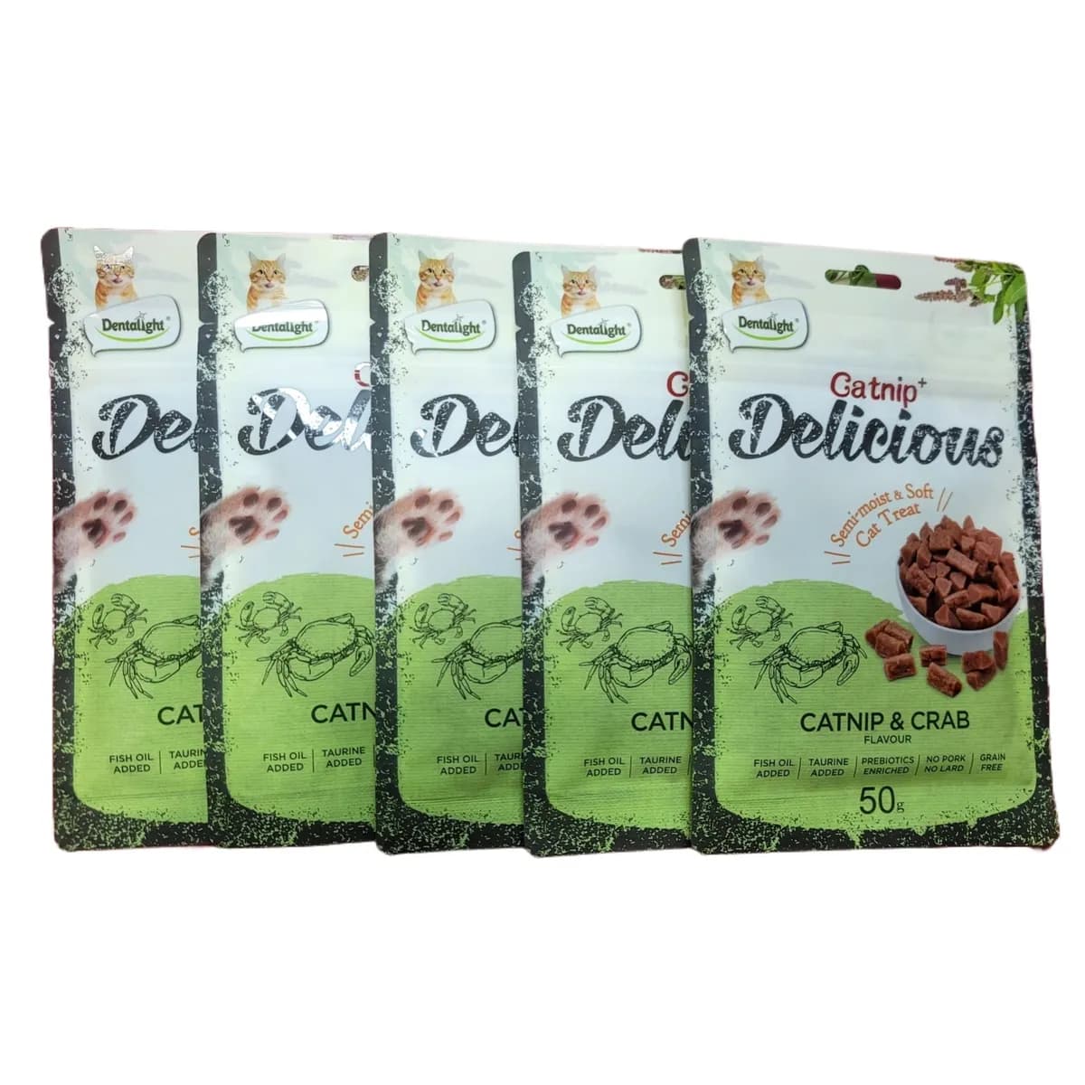Dentalight Catnip+ Delicious Cat Treats Catnip &Crab Flavour 50g×5pc
