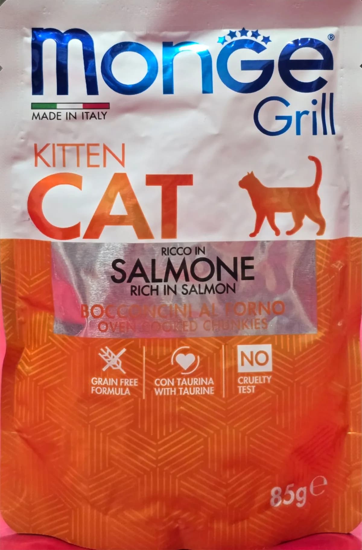 Monge Grill Kitten Cat Rich in Salmon 85gm ×10 pc