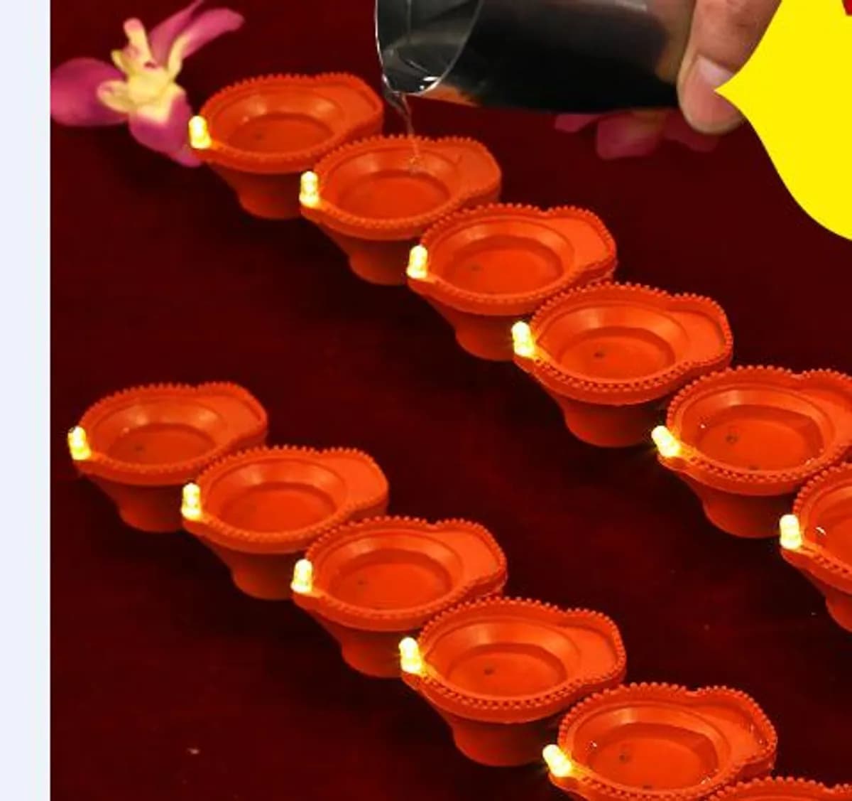 Water Sensor LED Diya Candle – Pack of 6 - Multicolor