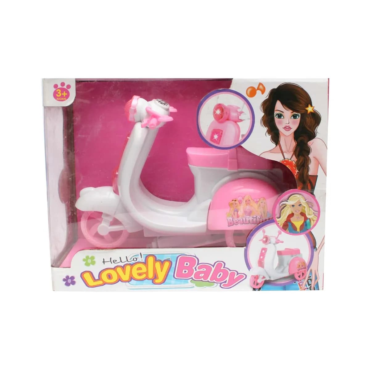 Pink Color Hello Lovely Baby Scooter Toy For Kids - Pink Color