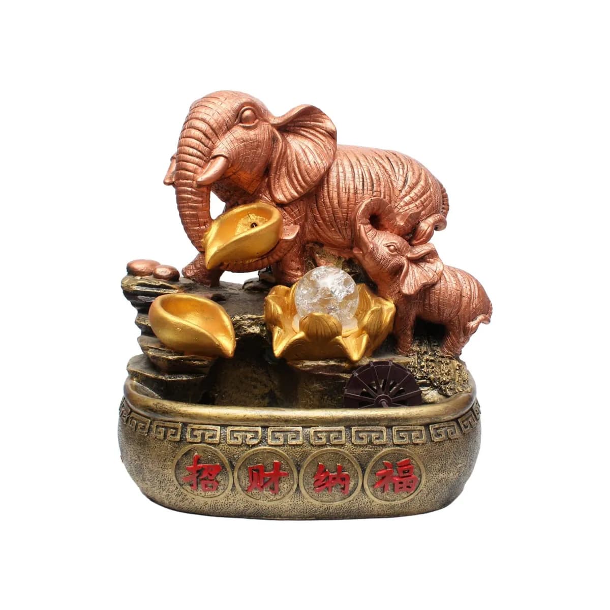 Copper/Golden Color Elephant Glowing Showpiece Statue