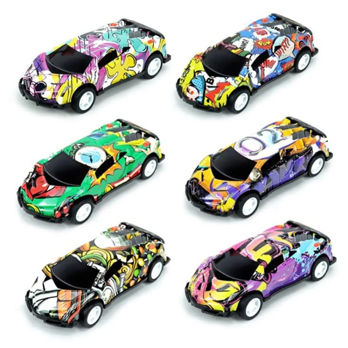 Die Cast Metal Racing Car Pull Back Vehicle Toys for Kids - Multicolor
