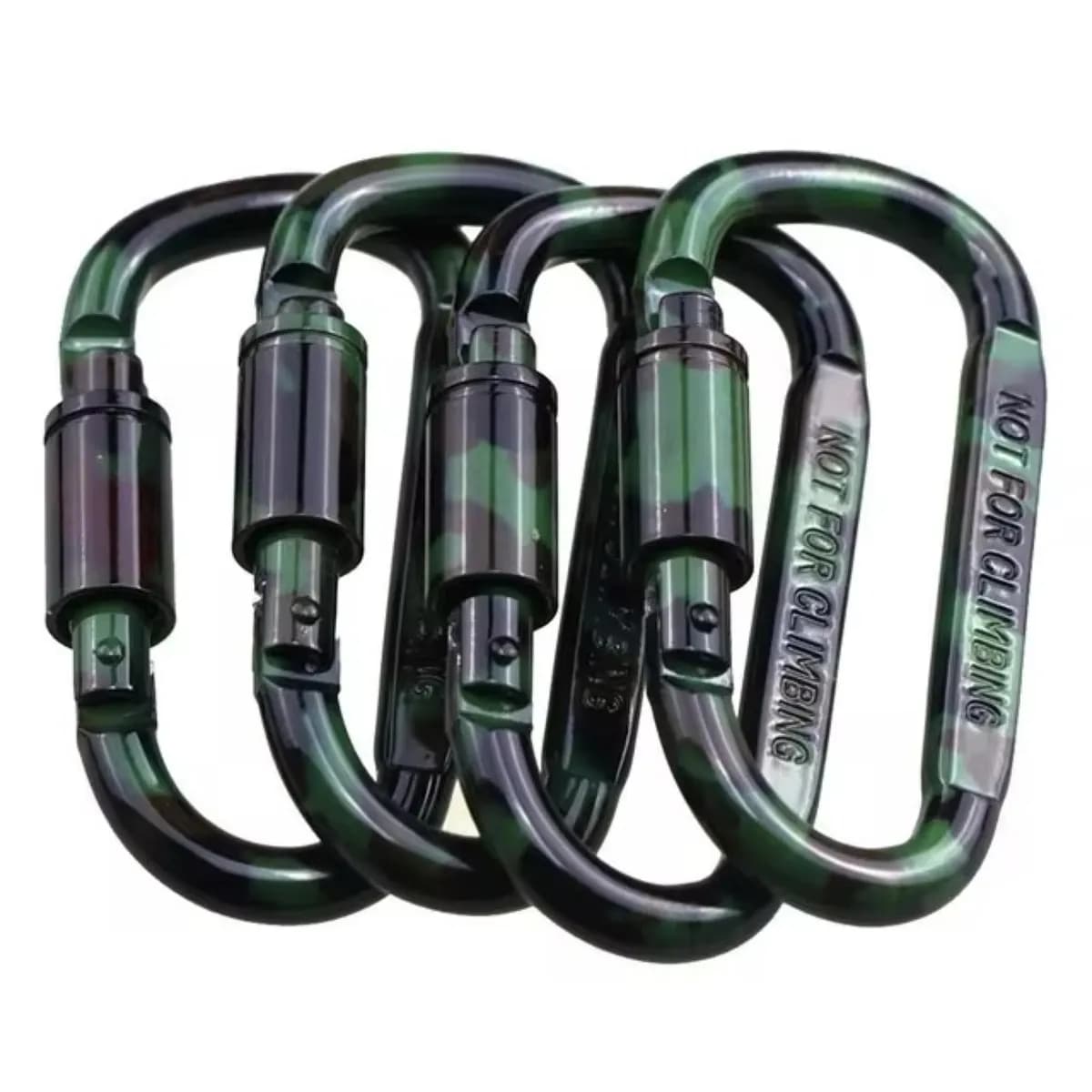 D Shaped Camouflage Aluminum Alloy Carabiner Multifunctional Keychain Mountain Climbing Accessory