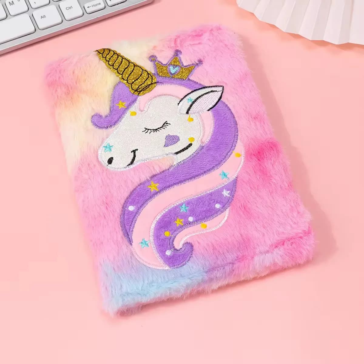 Magic Unicorn Secret Notebook Made Of Plush - Multicolor (Paper Type - A5)