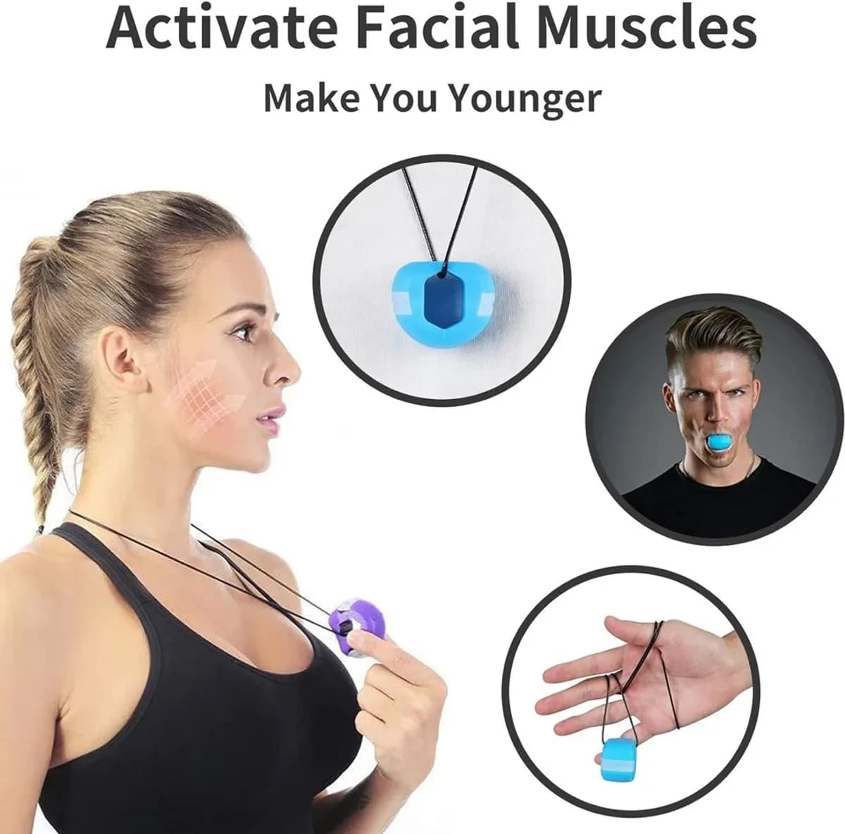Jaw Exerciser, 1Pcs Jawline Exerciser, Natural Face & Neck Lifting Exercise, Mouth Exerciser Face Slimmer Double Chin Reducer for Men & Women