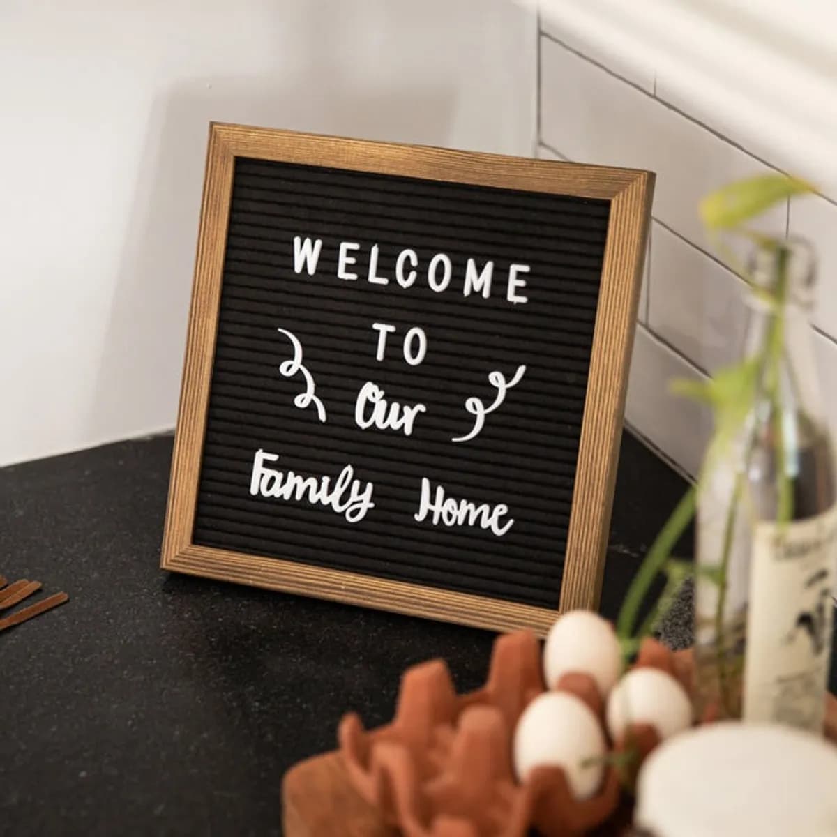 Black Felt Wooden Event Letter Board