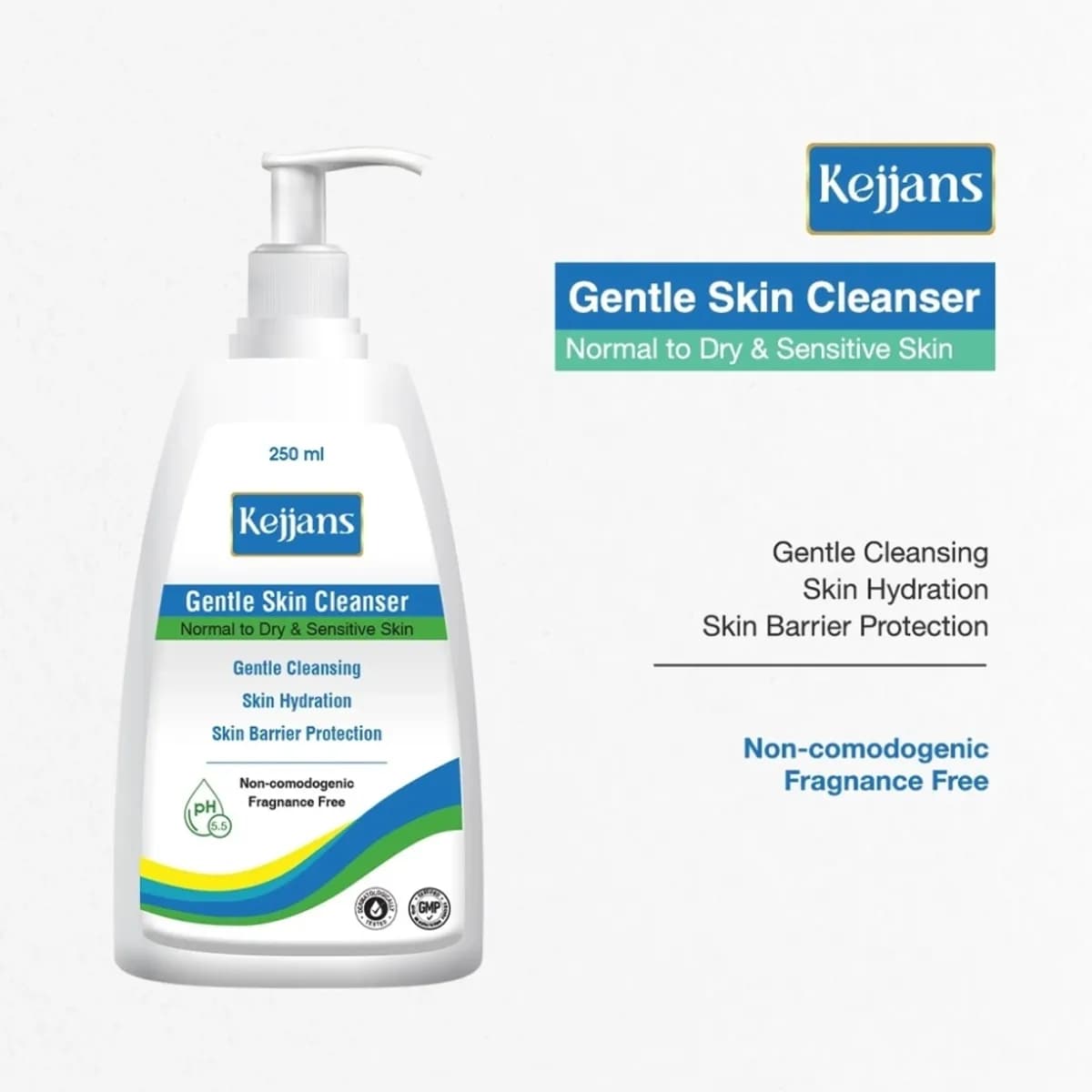 Kejjan's Gentle Skin Cleanser For Normal To Dry & Sensitive Skin 250ml-Fragrance Free