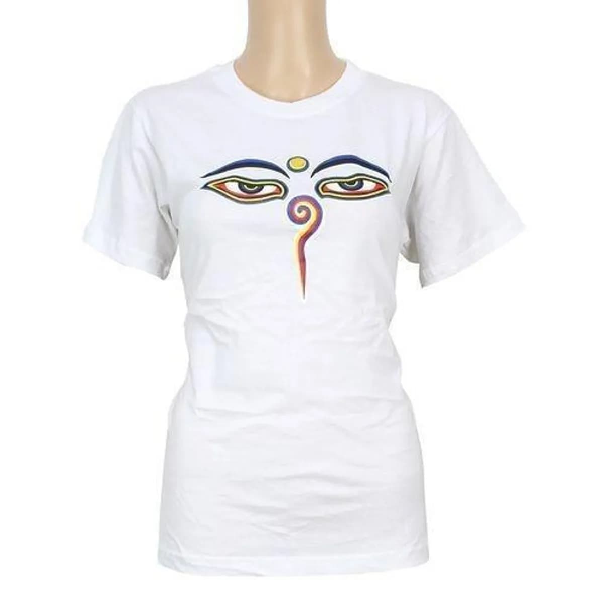 Eye Printed 100% Cotton T-Shirt For Women - White