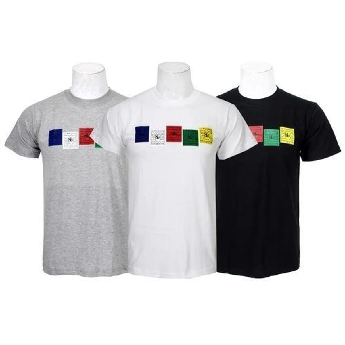 Round Neck 100% Cotton T-Shirt For Men - Grey/White/Black (Pack Of 3)