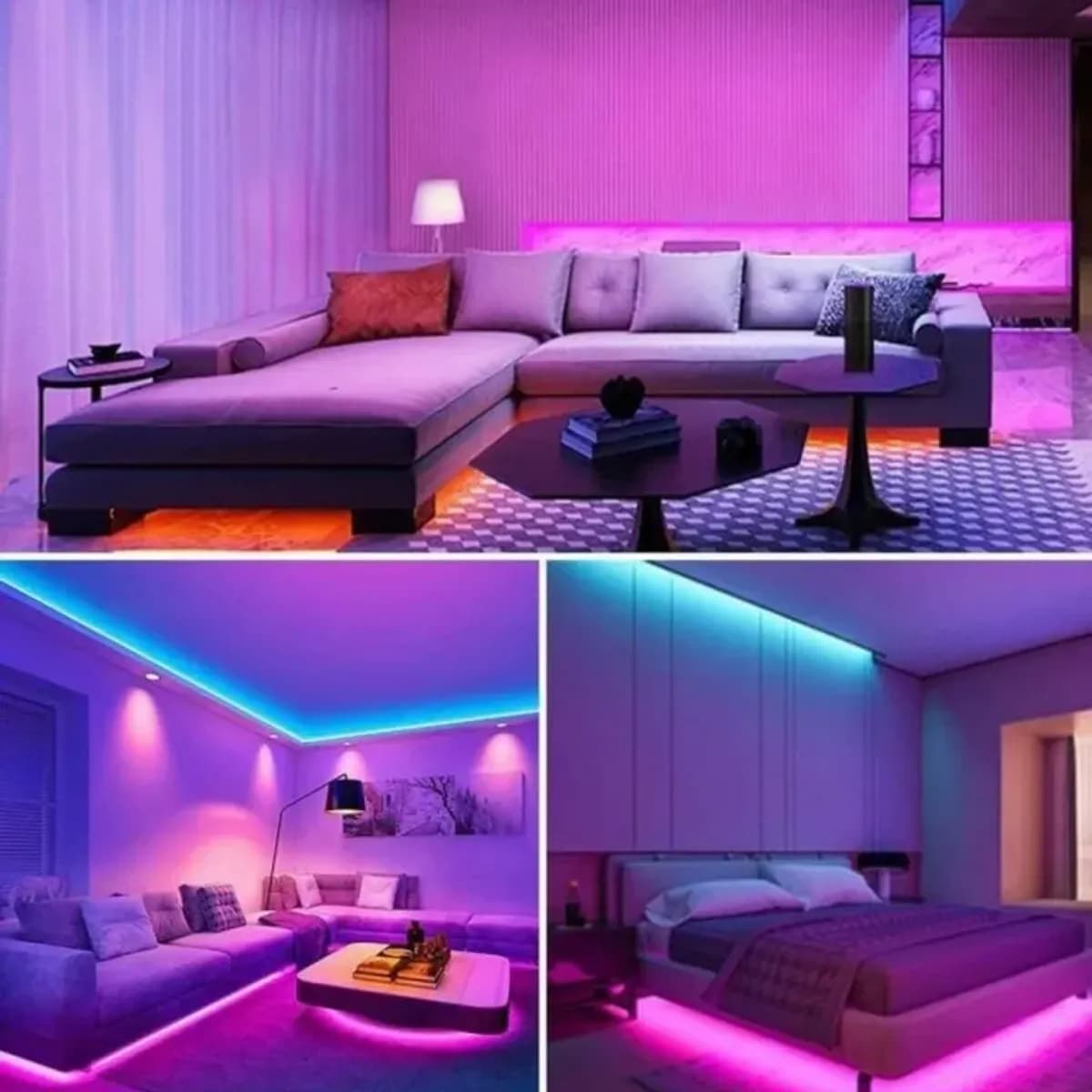 Smd 5M Strip Multicolored RGB Led Strip Lights Powered Adapter With Remote Control-(Multicolor)