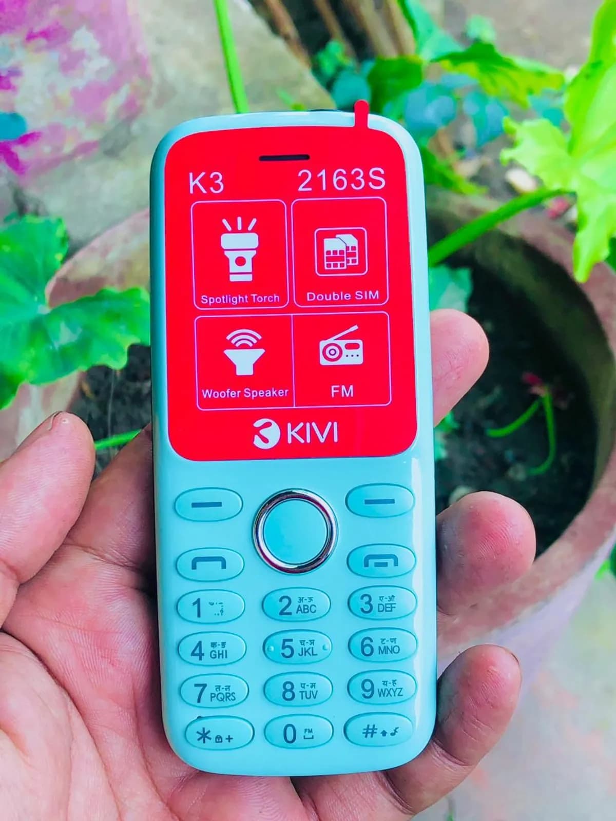 Kivi cool color keypad phone 1year warranty-Blue color