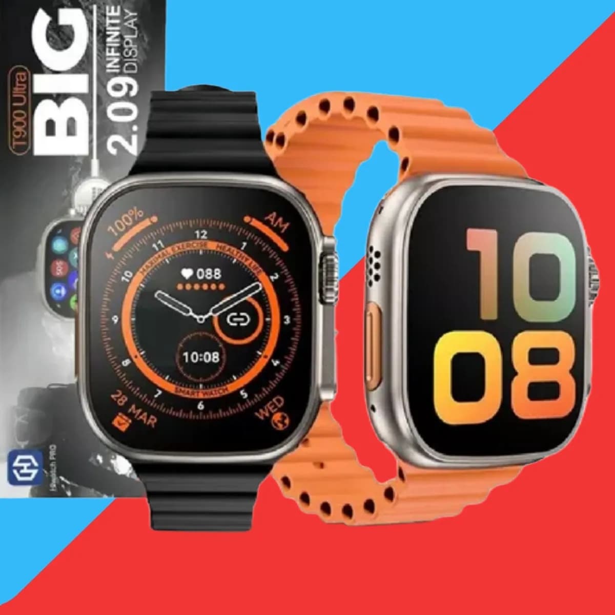 T900 Ultra Smart Watch 2.09" Infinite Display Series 8 Wireless Charging Heart Rate Monitor Bluetooth Call Watch