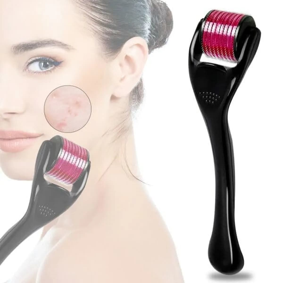 Derma roller 0.50 mm With 540 Needles Promotes Beard Growth, Hair Regrowth & Reduces Acne Scars For Men and Women