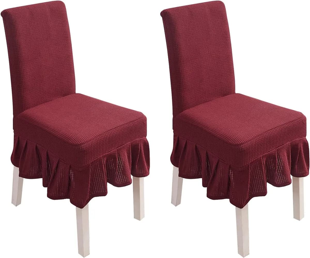 Dining Room Chair Slipcovers 4-Piece Stretch Dining Chair Covers Non Slip Washable Furniture Protector