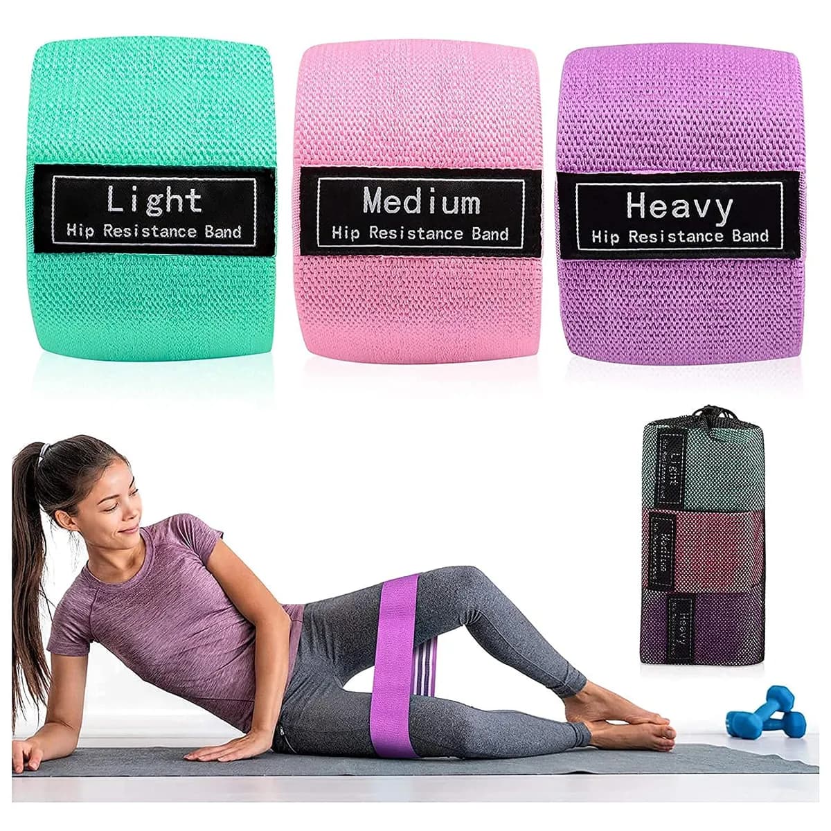 Resistance Bands for Legs & Glutes – 3-Level Non-Slip Booty Bands for Men & Women
