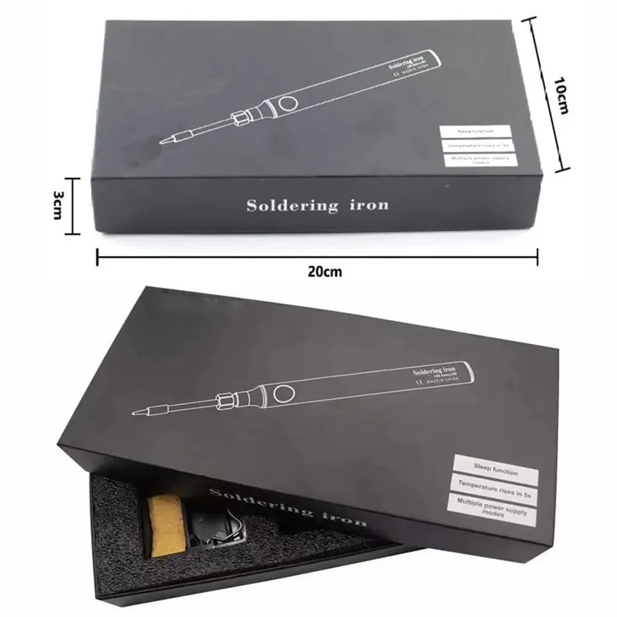 USB Electric Soldering Iron Pen – Portable & Adjustable (Black)