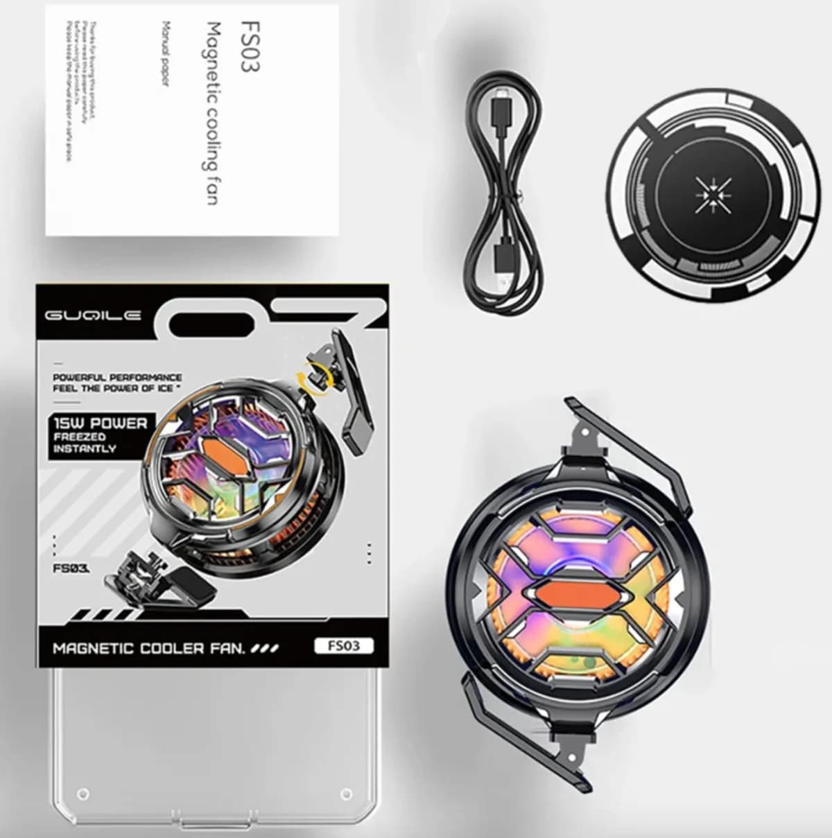 FS03 Mobile Phone Cooler Fan - (Multicolor)