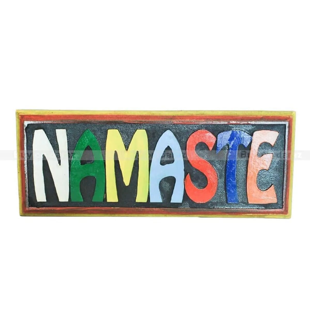 Namaste Carved Door/ Wall Décor -  11" X 5" - Multicolor