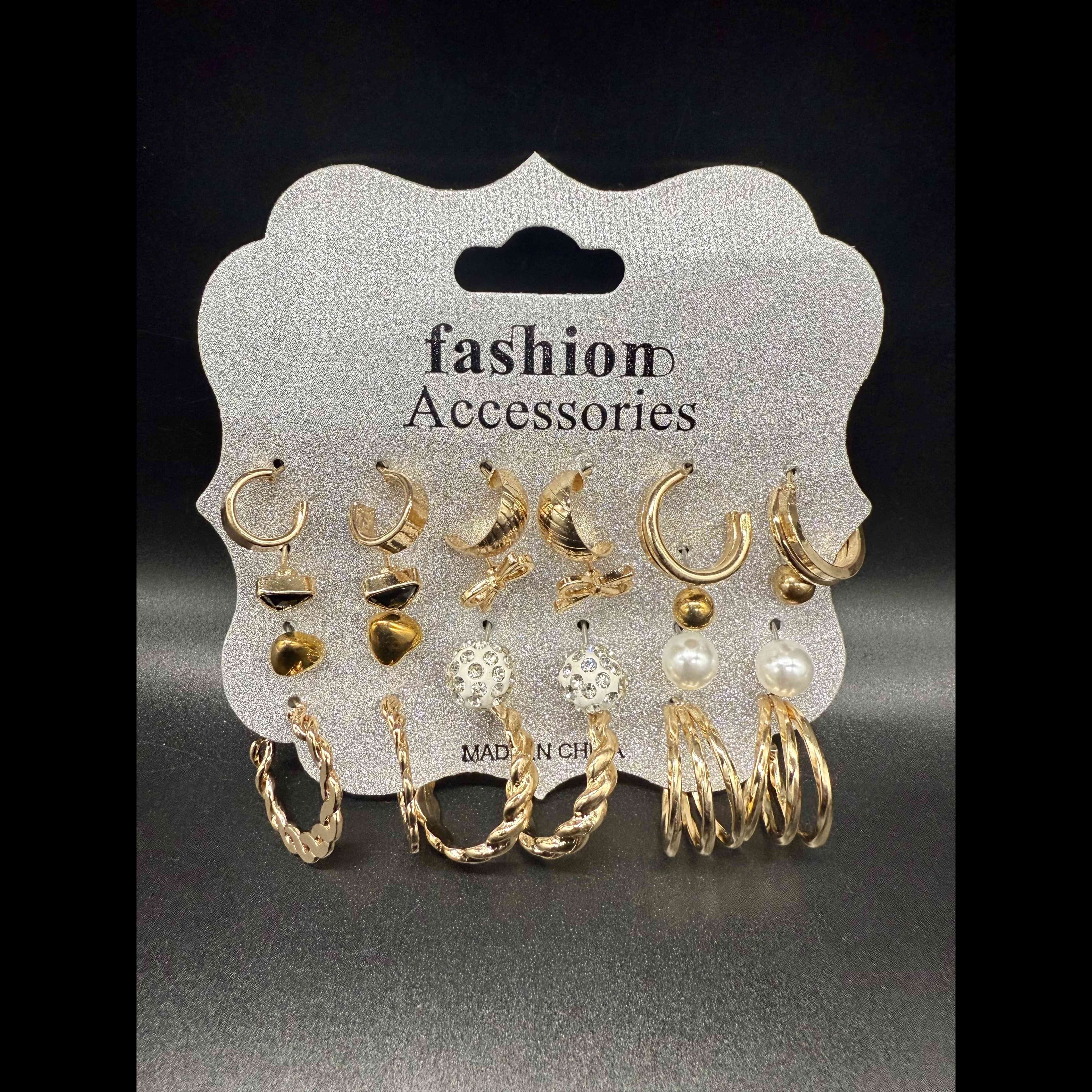 Women's Earrings Set - 12 Pairs 