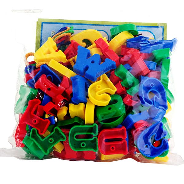 Montessori ABC Lacing Blocks Multicolor Alphabet Toy for Toddlers - (Multicolor)
