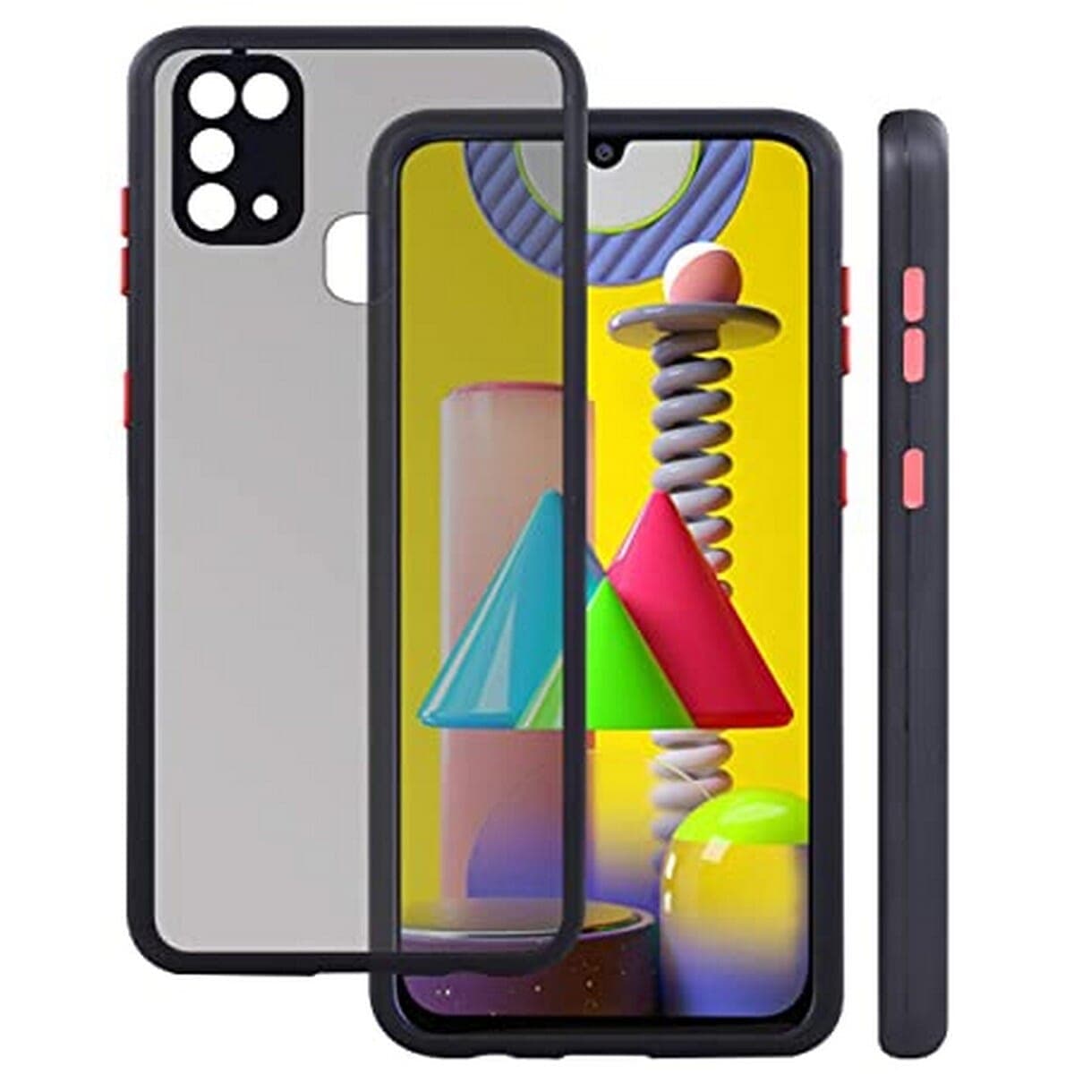 Samsung Galaxy M31/F41/M31 Prime Matte Smoke Shockproof Hard Case – Black