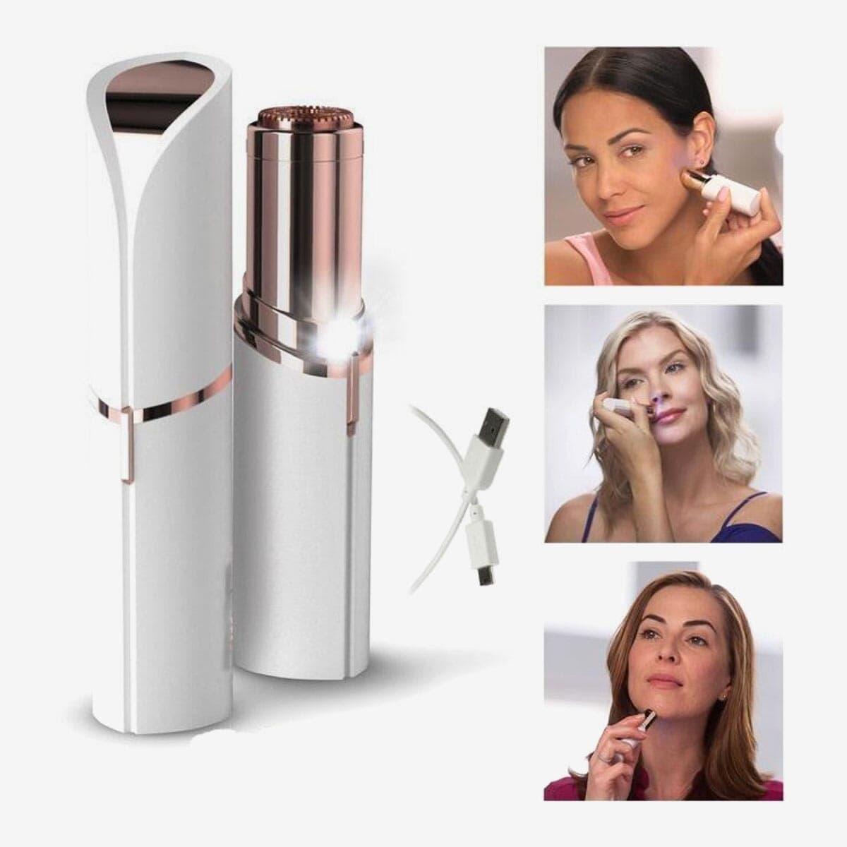 Chargeable Facial Hair Remover - White