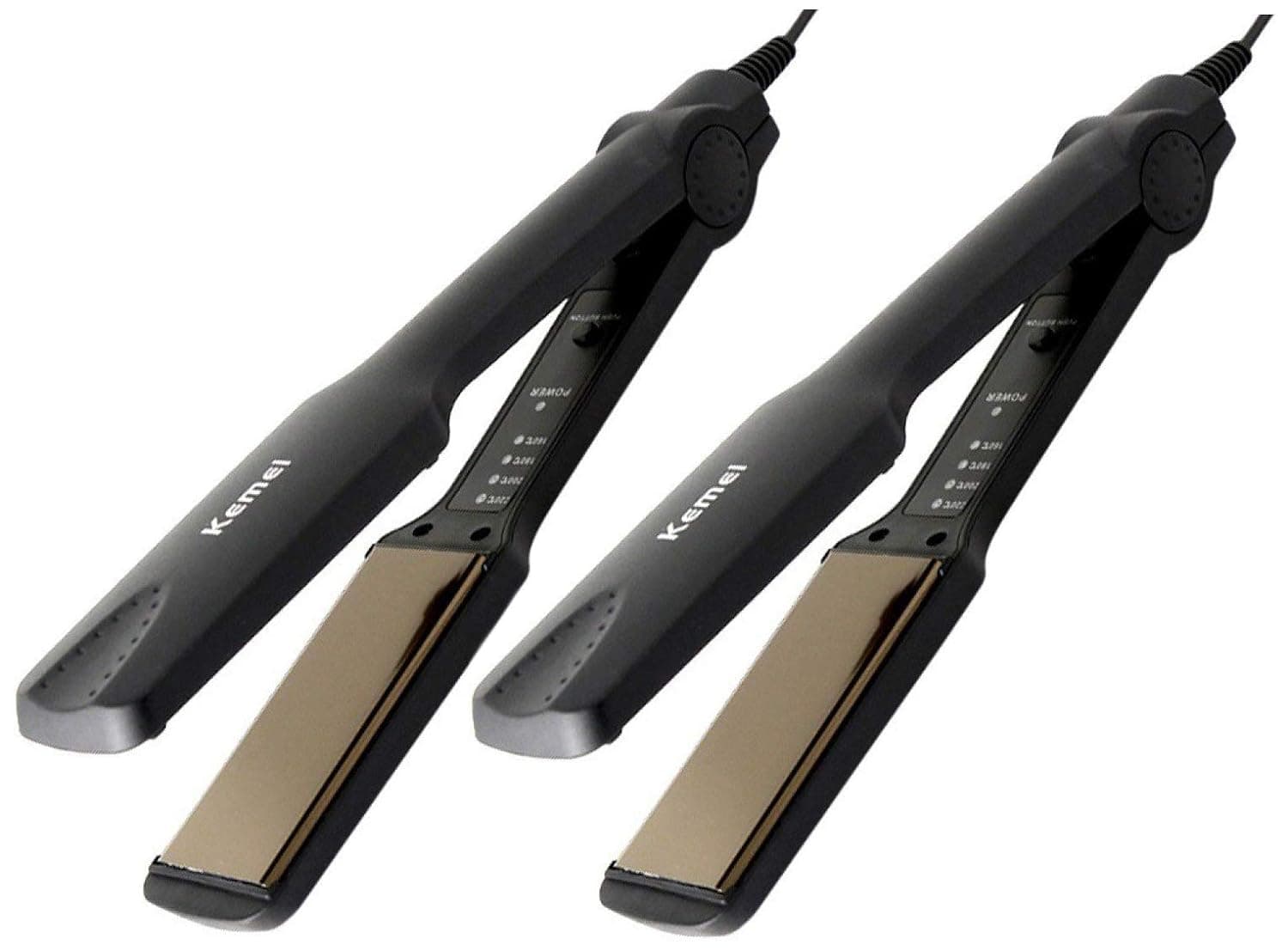 Kemei Km-329 40W Hair Straightener Flat Iron Black - (Multicolor)