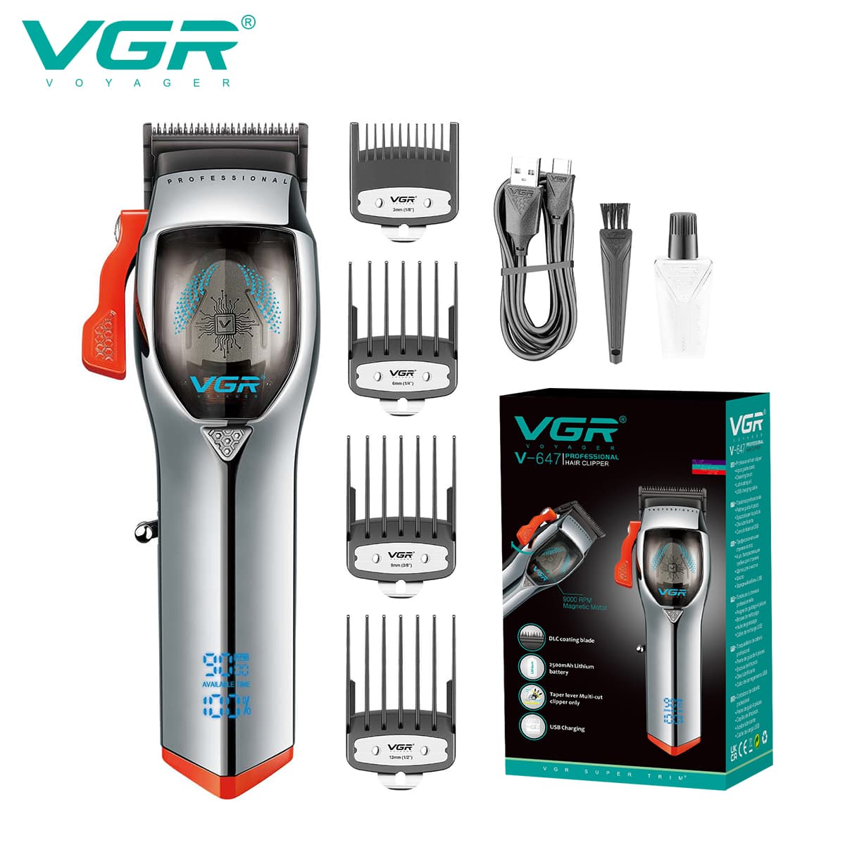 V-647/657 Professional Cordless Hair Clipper Trimmer