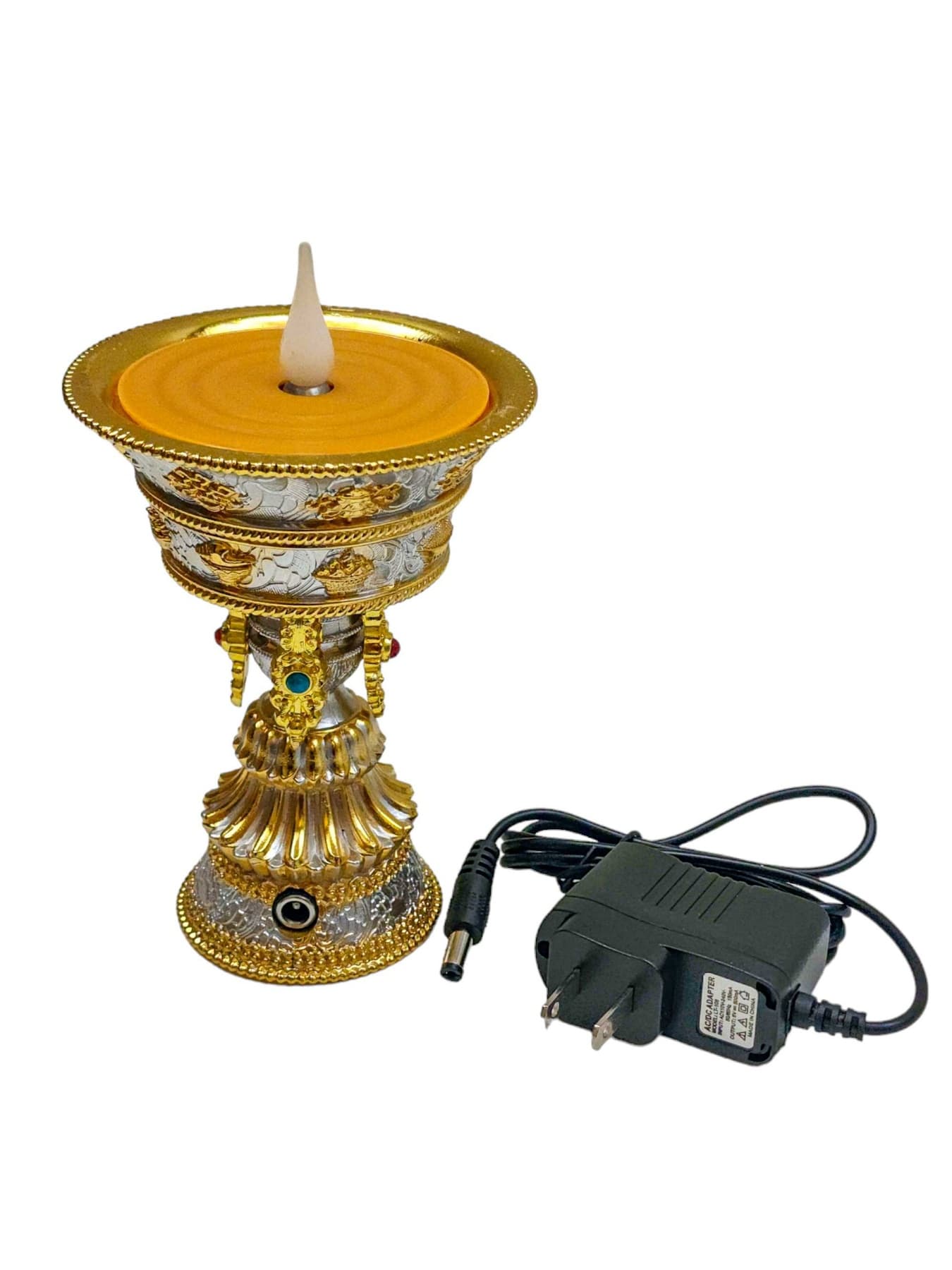Tibetan LED Butter Lamp – Rechargeable Buddhist Night Light - Multicolor