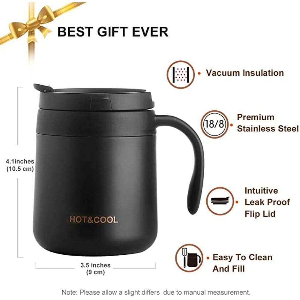 Stainless Steel Hot And Cool Reusable Coffee Cup - 350 ml ( Multicolor )
