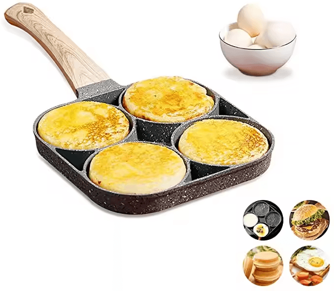 Viral 4 Hole Non-Sticky Egg Frying Pan Easy Clean