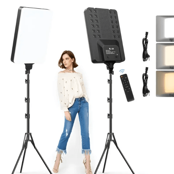 RL-24 LED Video Light Panel Light With Tripod Light With Stand Photography Lamp 1 Piece - Multicolor