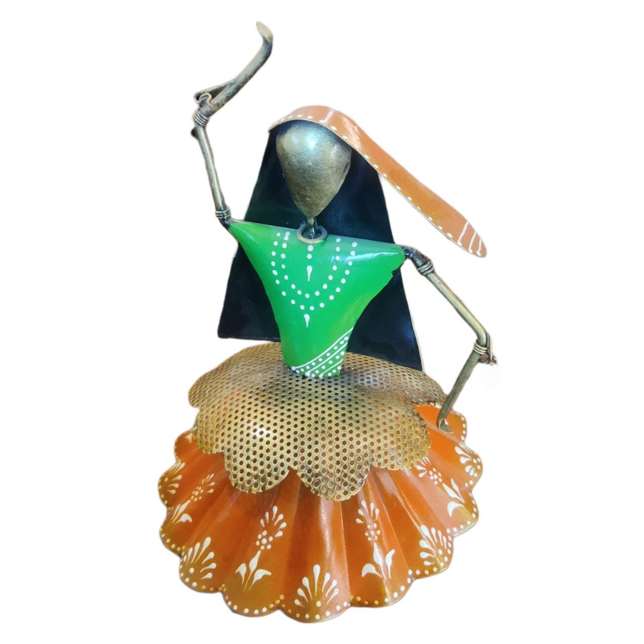 Hand Painted Iron Kalbelia Dancing Lady - Multicolor