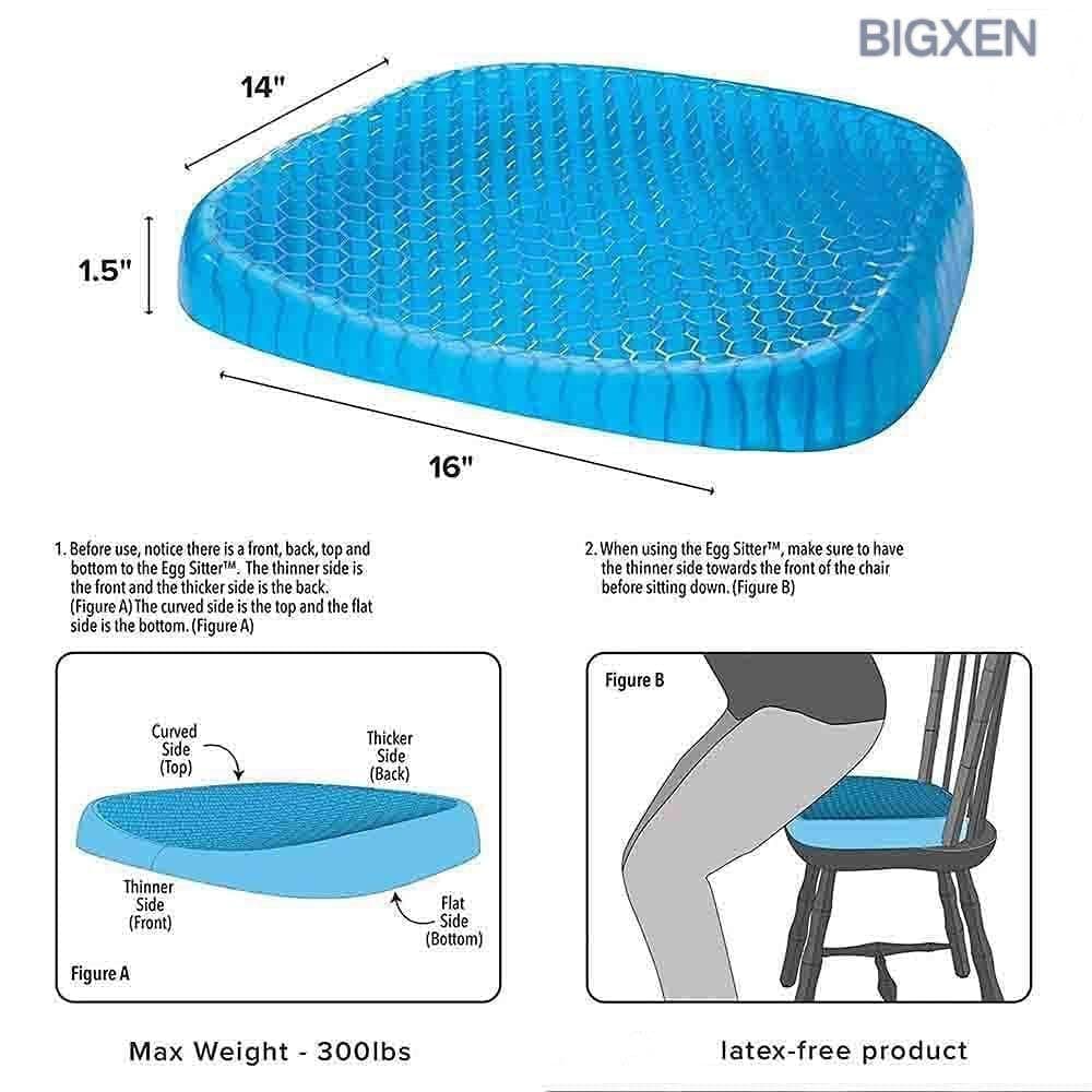 Soft Silicon Chair Sitter Cushion Chair Pad With Non-Slip Cover For Wheelchair - Multicolor