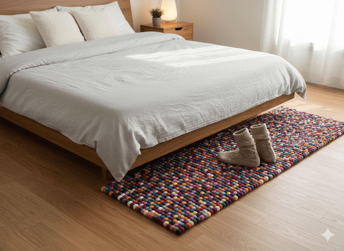 Hand Felted Rug - 60x180 cm (1.97x5.91 Ft) - Rectangle Shape - Multicolor
