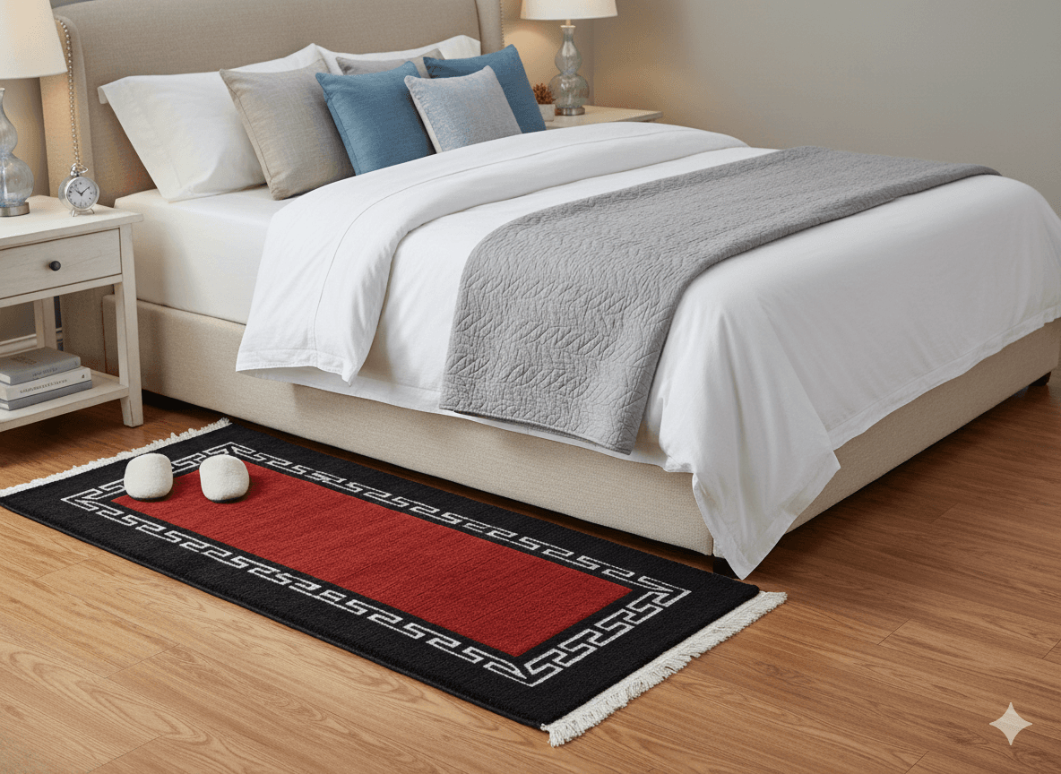 Handknotted Nepali Carpet - Traditional Pattern, 60 Knots, 60 Cm x 117 Cm - Red