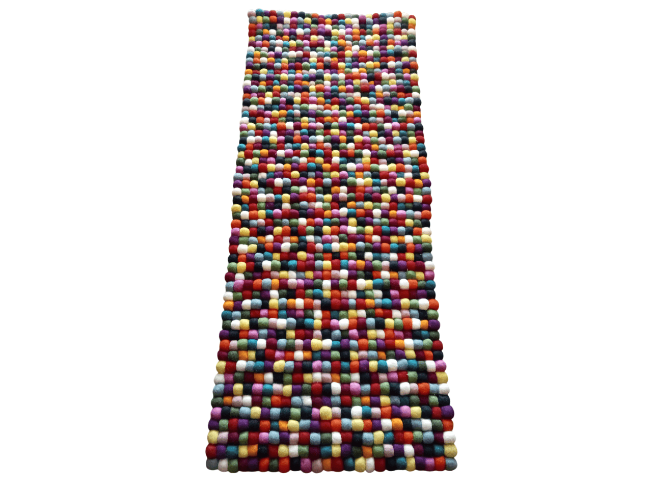 Multi-Color Felt Ball Mat – 45x120 cm Rectangle for Seating, Sofa or Yoga 