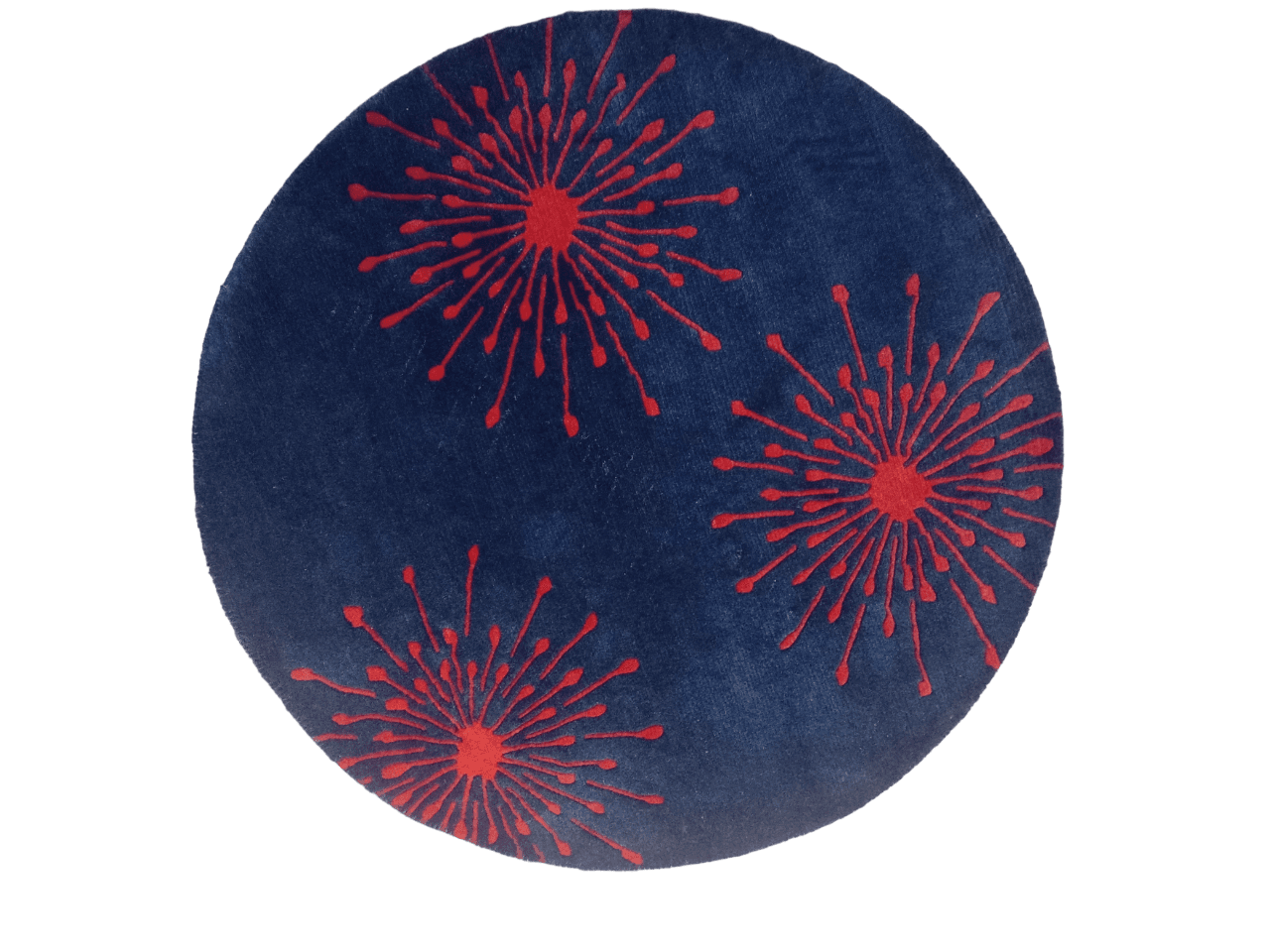 Handknotted/Handmade Nepali Woolen Carpet 60 Knots 100 Cm Round - Blue